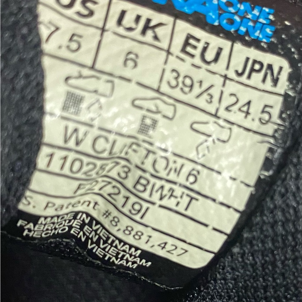 Hoka One One Clifton 6 Black White Women Running Shoes 1102873 BWHT Size 7.5 - Picture 7 of 16